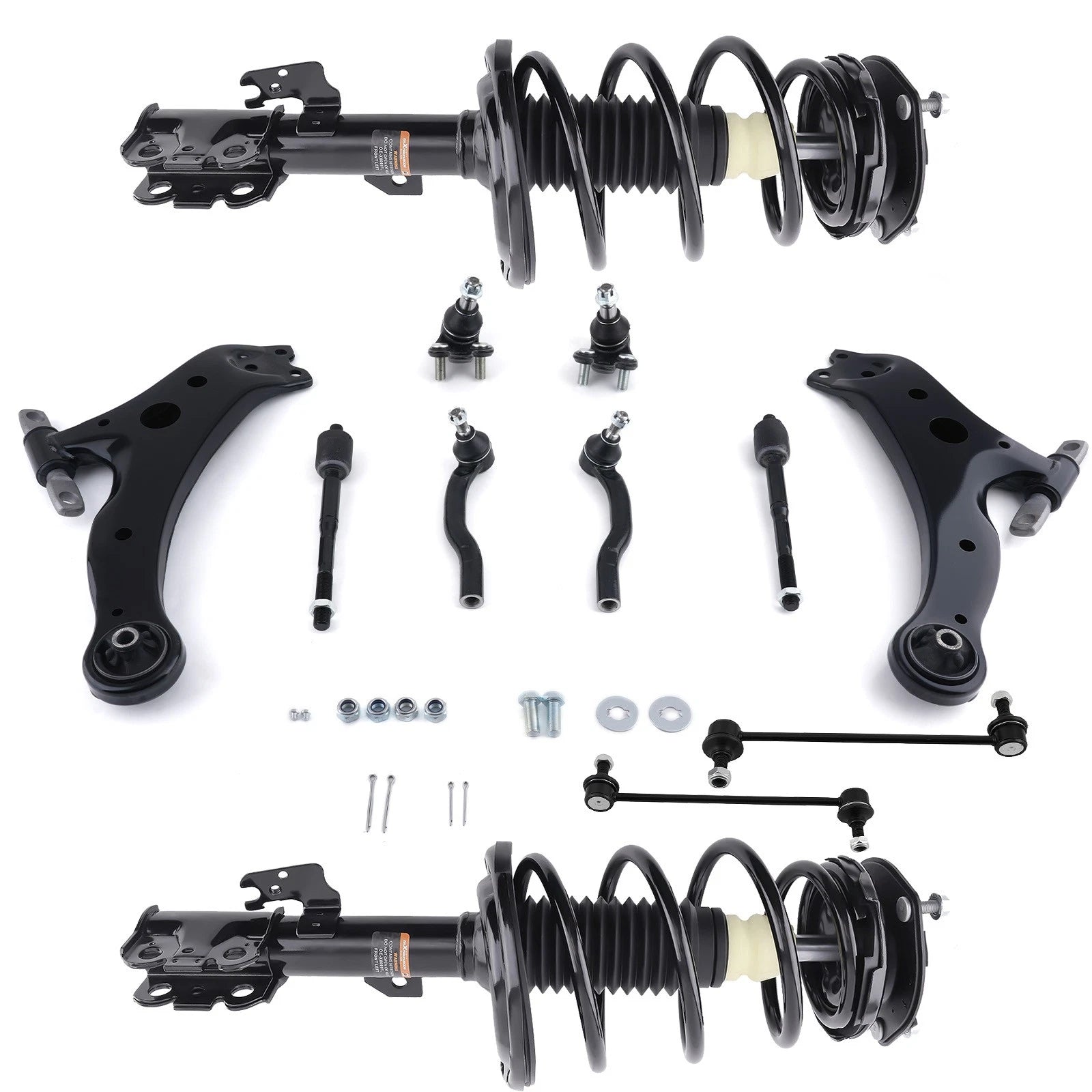 Set of 10 Front Struts w/ Control Arm Sway Bar Tie Rods for Lexus ES330 (2004–2006)