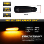 Amber Sequential LED Front Smoke Side Marker Lights for Mitsubishi Lancer Evo X (2008–2015)