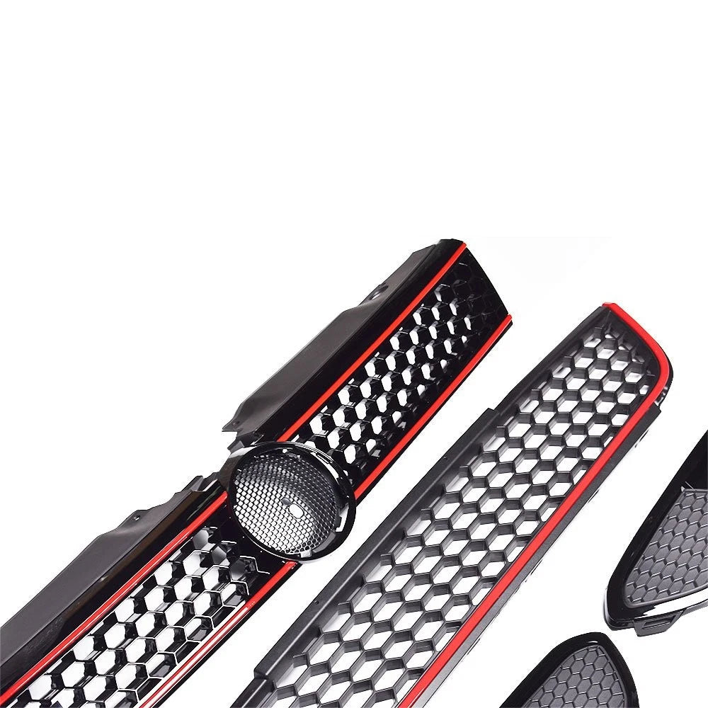 Front Upper Lower Grill with Red Trim for VW Jetta MK6 (2011â2014)