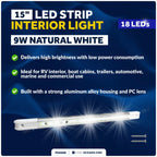 15" LED Strip Light for RV Boat Camper Marine (12V/24V)