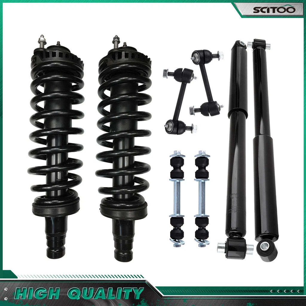 Set of 4 Front Struts Rear Shocks Sway Bar Link for Chevy Trailblazer GMC Envoy (2008–2009)