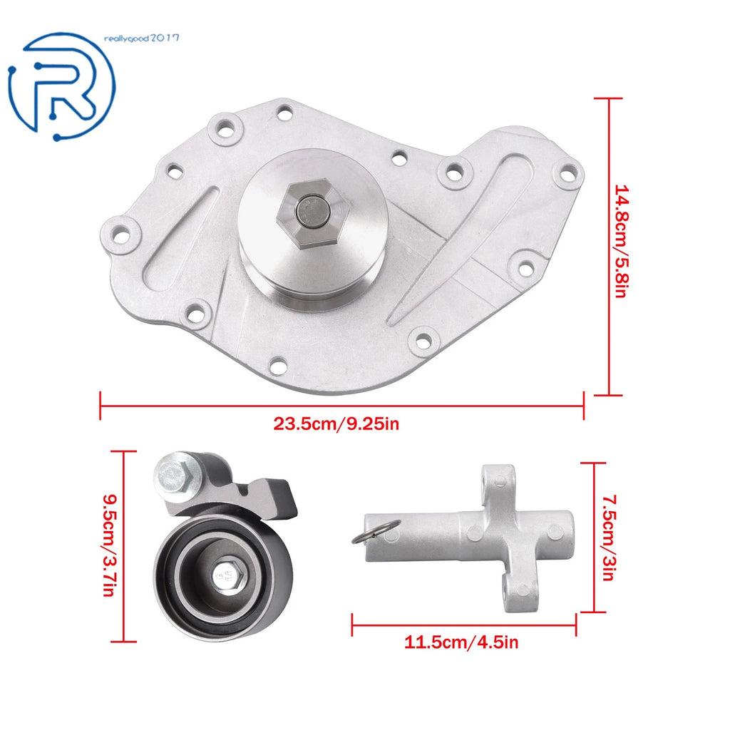 Timing Belt Water Pump Kit with Tensioner for Chrysler Dodge VW (2005–2010)