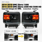 LED DRL Headlights for GMC Sierra 1500 2500HD 3500HD (2014–2018)