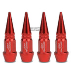Set of 4 45mm Red Spiky Tire Rim Air Valve Dust Covers for Universal Fit