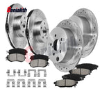 Front Rear Drilled Disc Brake Rotors Pads Kit for Subaru XV Crosstrek (2013–2015)