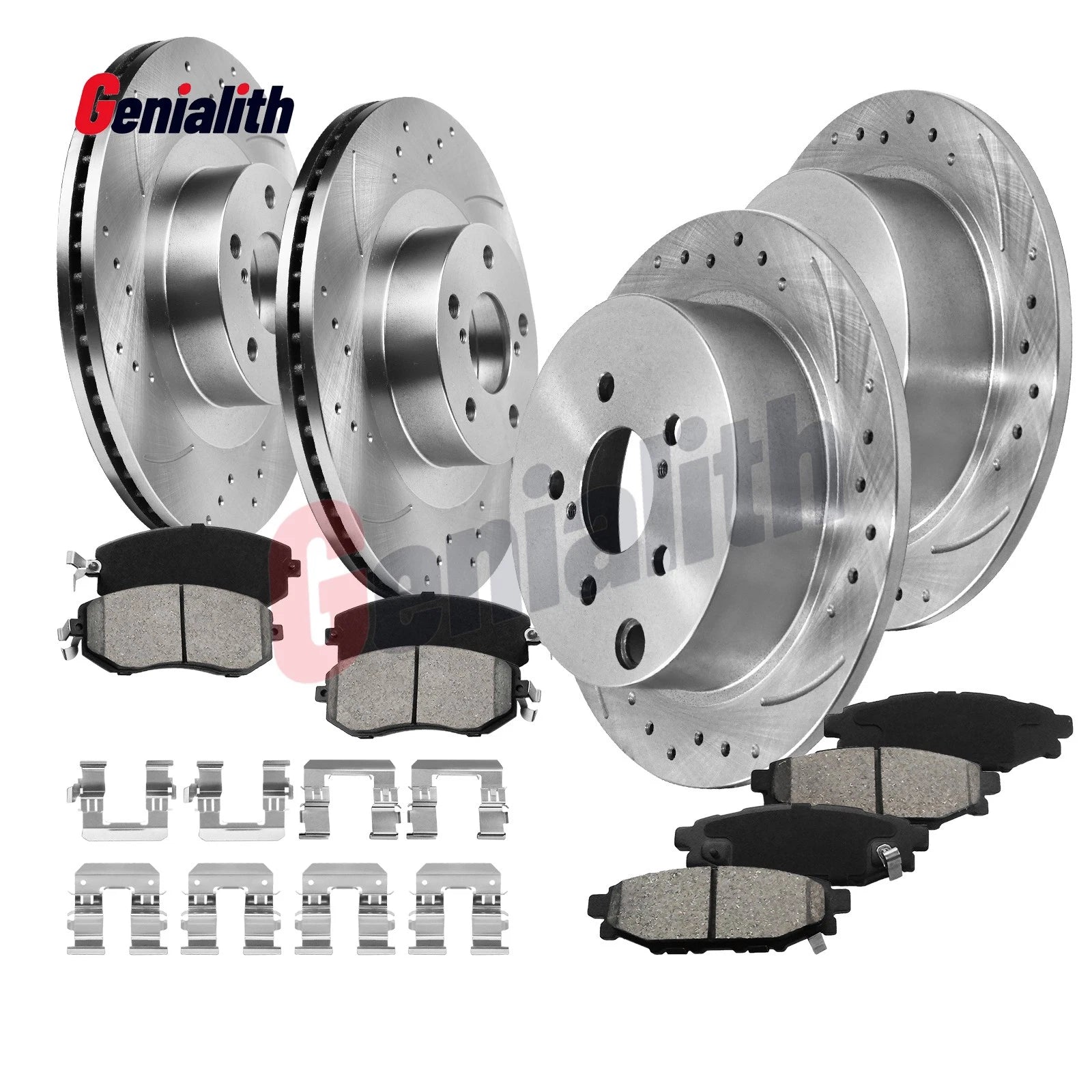 Front Rear Drilled Disc Brake Rotors Pads Kit for Subaru XV Crosstrek (2013–2015)