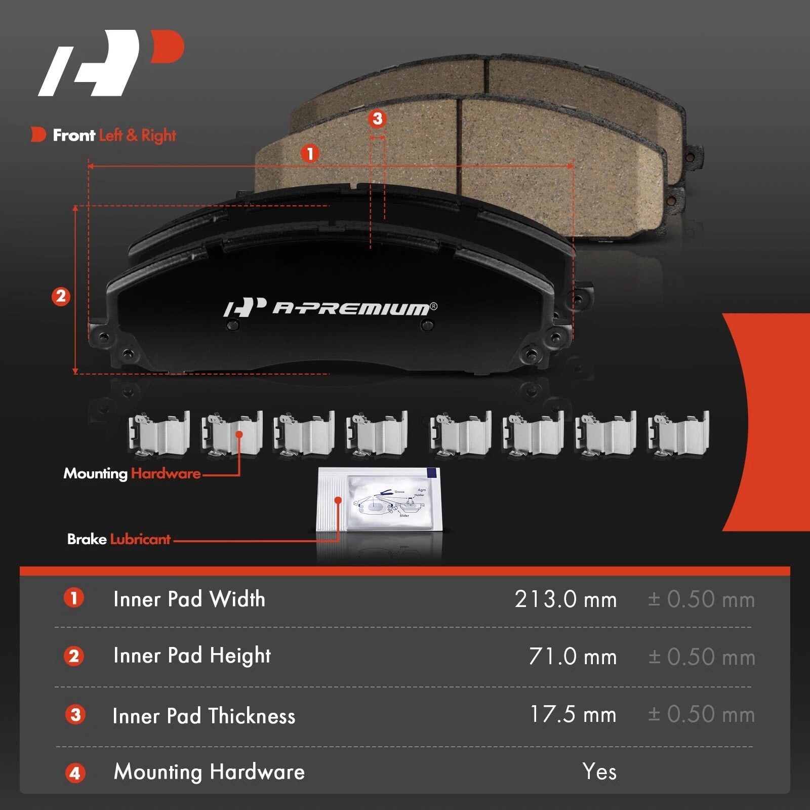 8x Ceramic Brake Pads for Ford F-250/F-350 Super Duty (2005–2023)