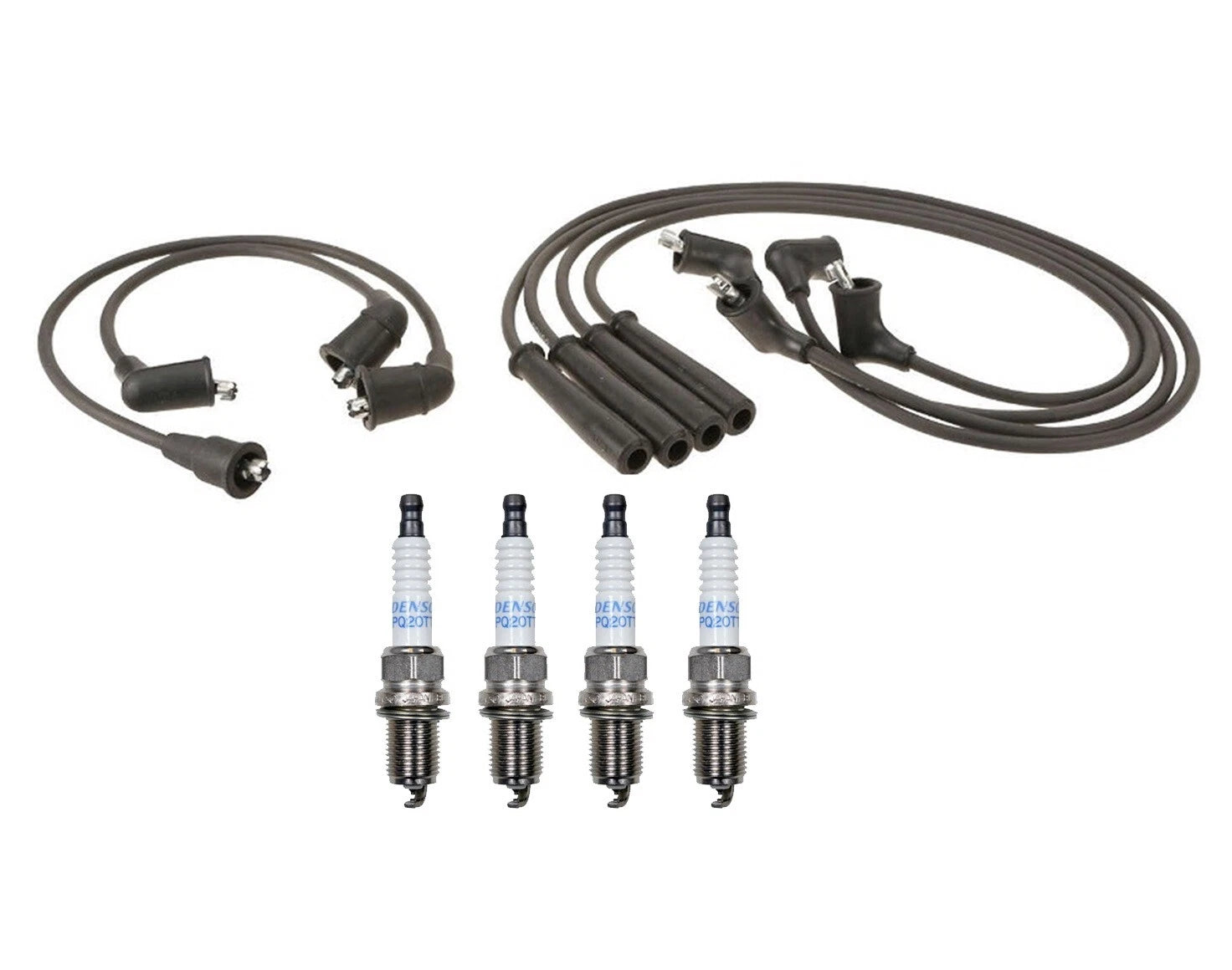 Denso 7mm Wire Set & 4 Platinum TT Spark Plugs for Mazda B2600 (1986–1993)