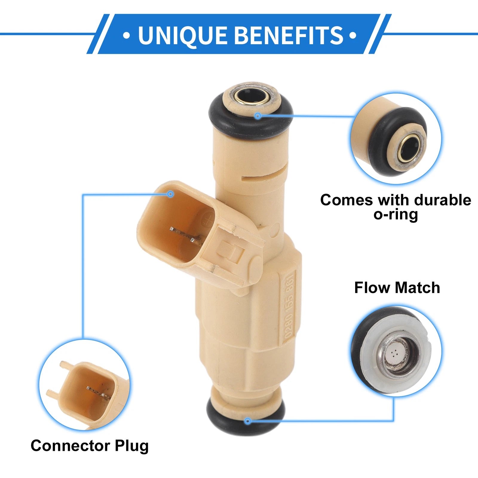 1 Pc Fuel Injector No.0280155861 for Ford Explorer (1999–2001)