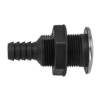 Bilge Pump Drain with Stainless Steel Flange for Boat (Black Nylon)