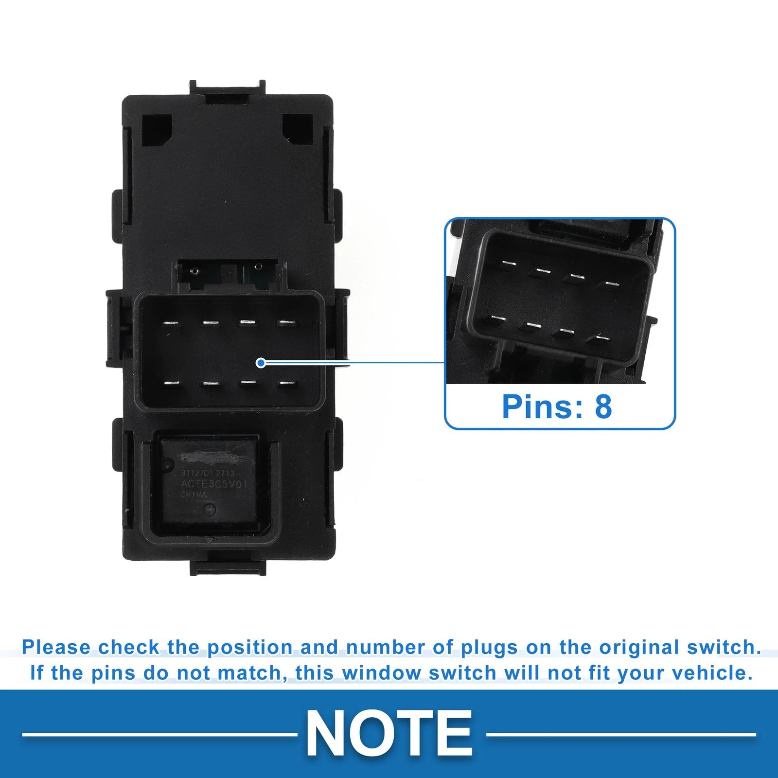 Power Window Switch for Cadillac Escalade ESV EXT (2002–2006) No. 22895547