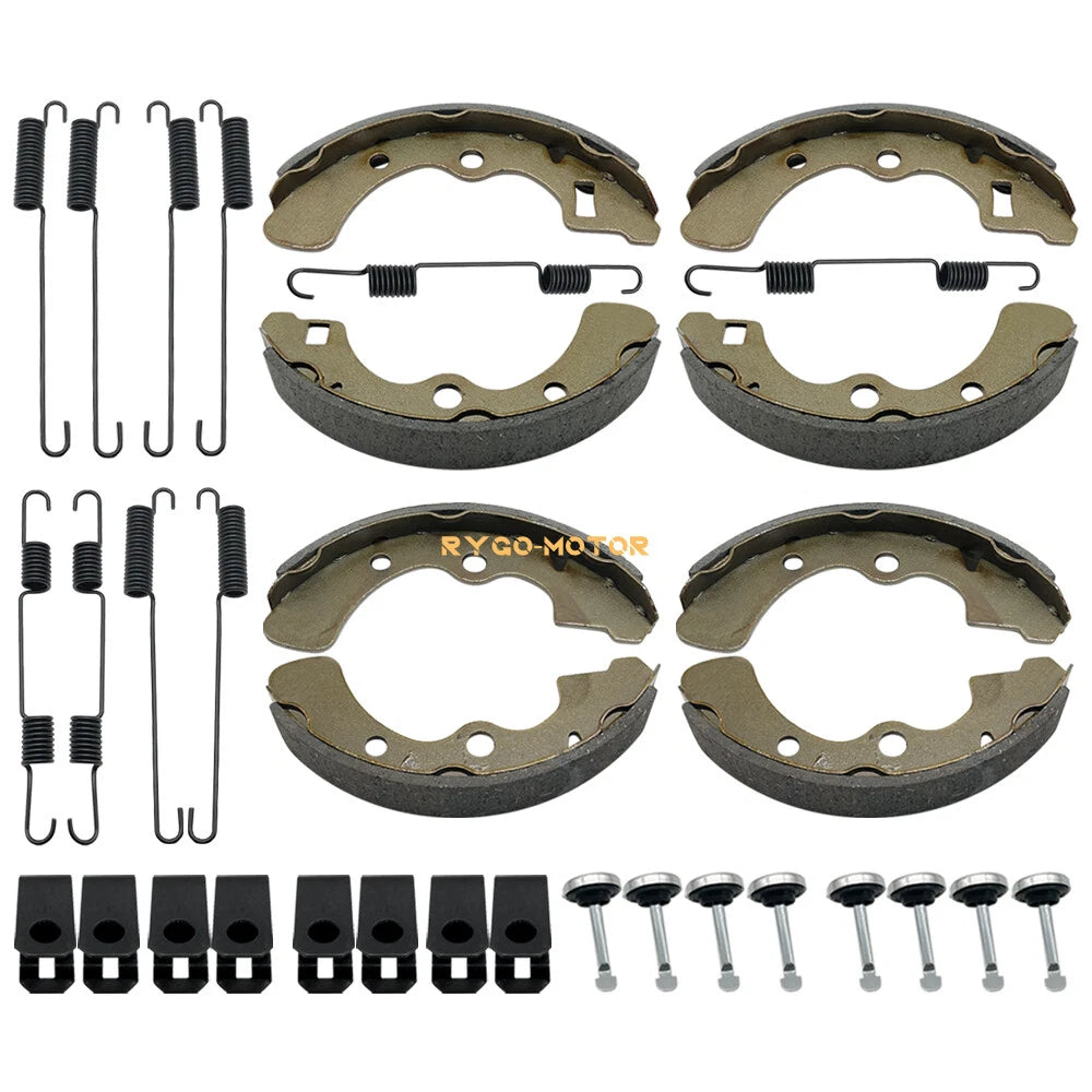 Front Rear Brake Shoes with Springs Pin for Kawasaki Mule 3000-4010