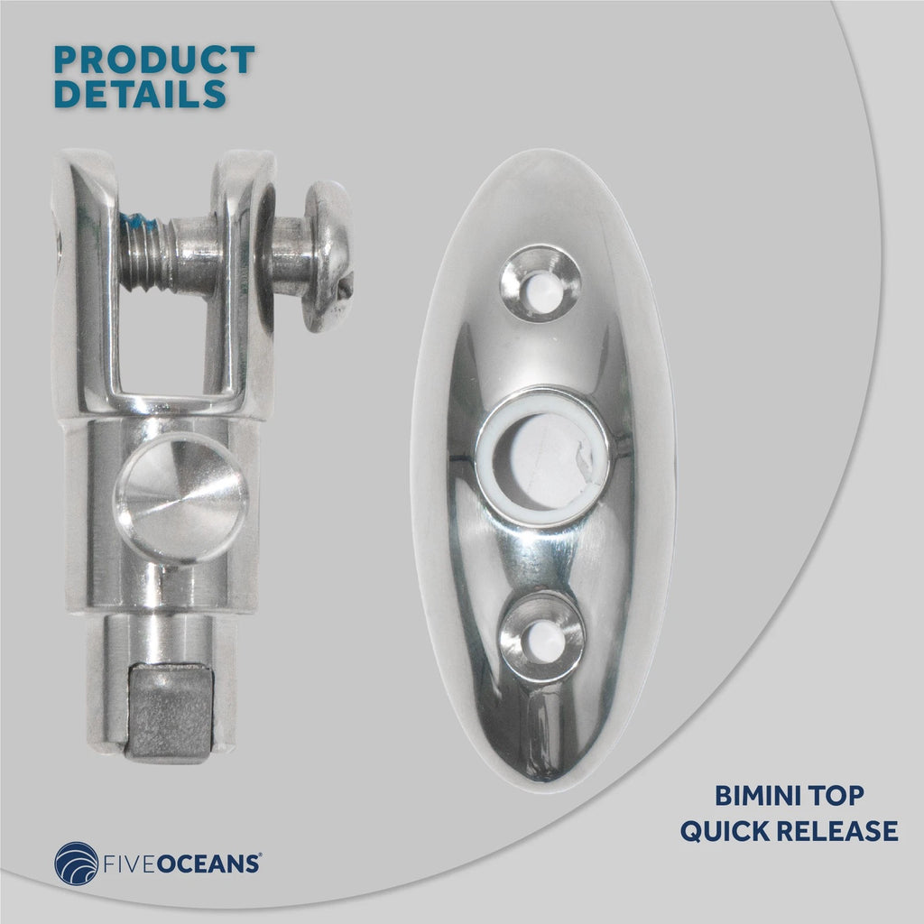 2X Quick Release 90 Degree Swivel Deck Hinge for Marine Bimini Top