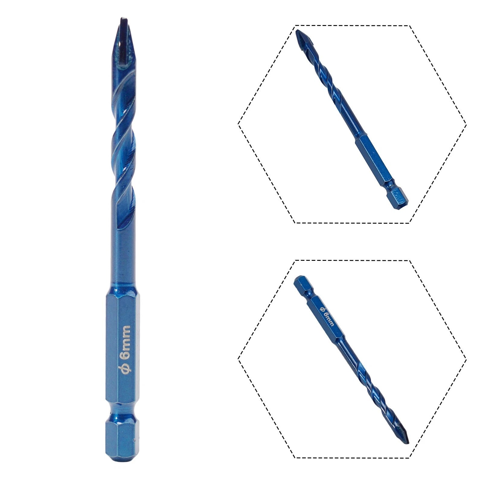 Carbide Drill Bit for Wall Glass Wood Metal Tiles (1pc 612mm)