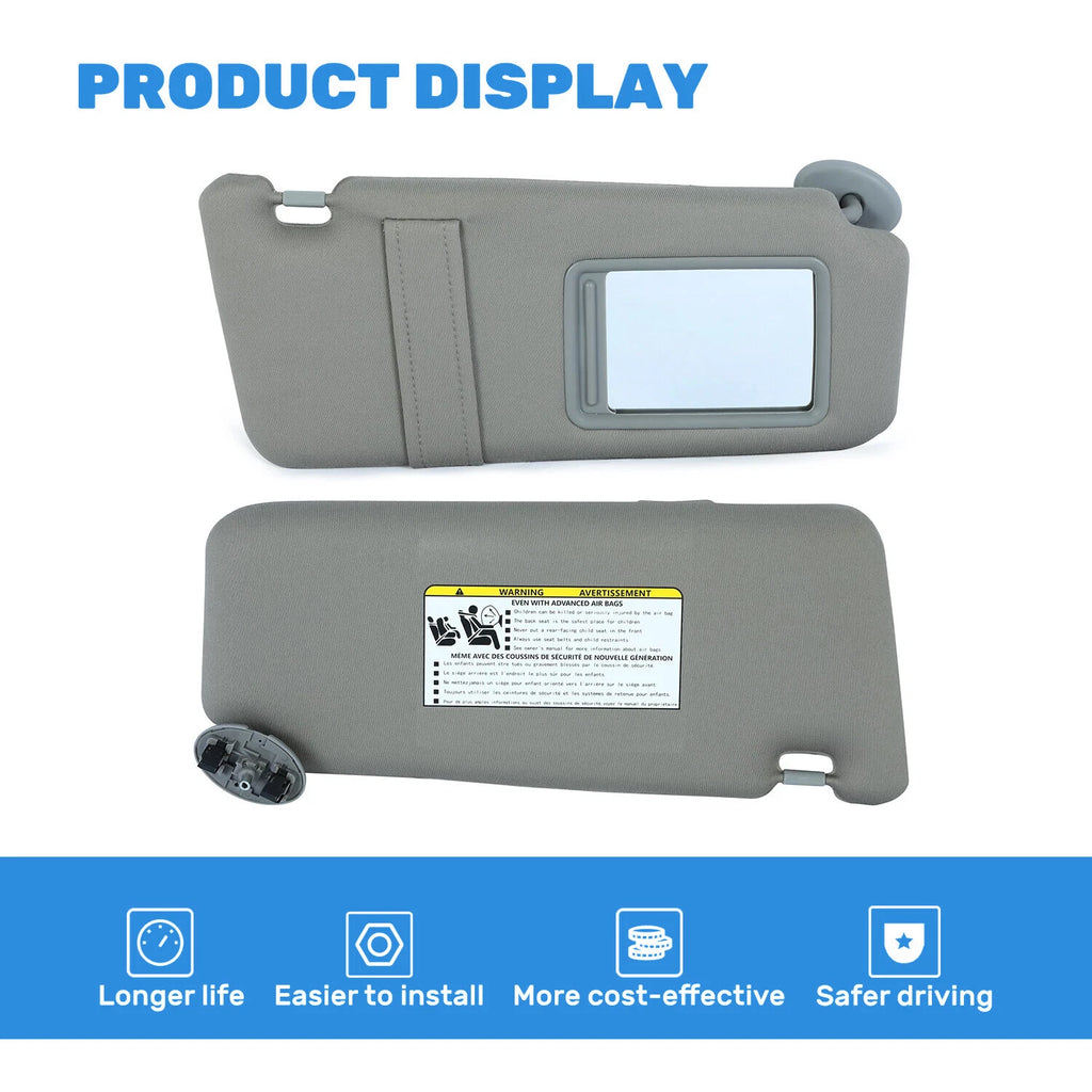 Sun Visor Pair for Toyota Camry (2007–2011) Gray with Sunroof