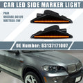 2X LED Side Marker Amber Light 63137171007 for BMW X3 (2011–2014) Black Lens