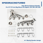 Shorty Exhaust Header for Ford Big Block FE 330 360 390 428 (1967–1975)