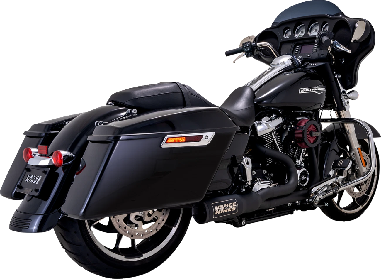 2-into-1 PCX Black Exhaust for Harley Touring (2017–2022)