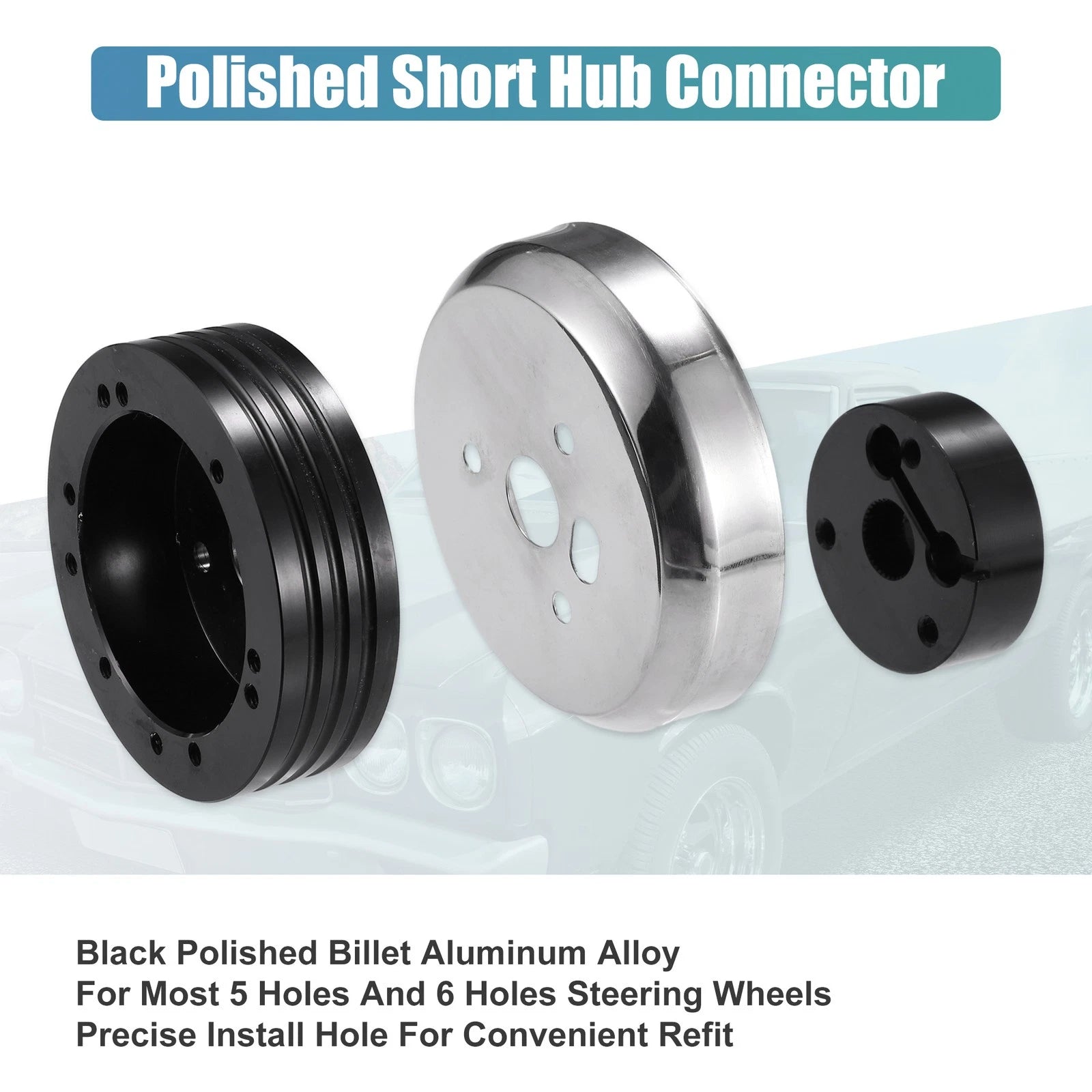 5 & 6 Hole Billet Steering Wheel Hub Adapter for Chevy GM (Year Range)