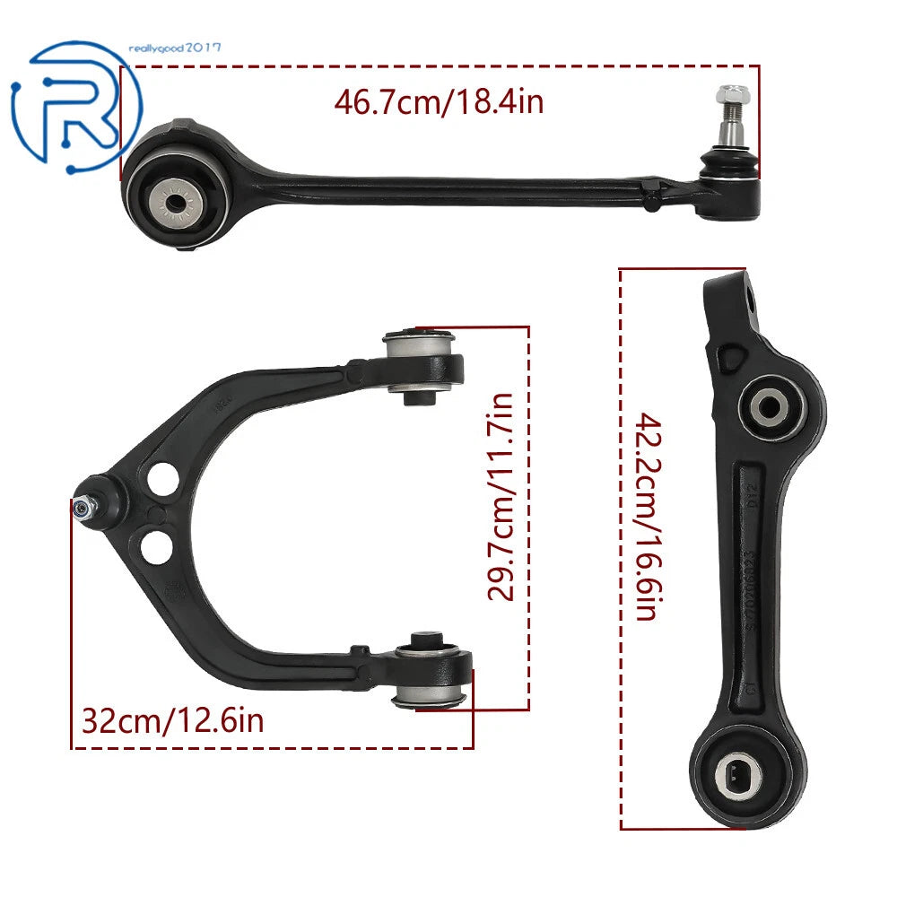 6X Front Upper & Lower Control Arms for Dodge Challenger Charger Chrysler 300 (RWD)