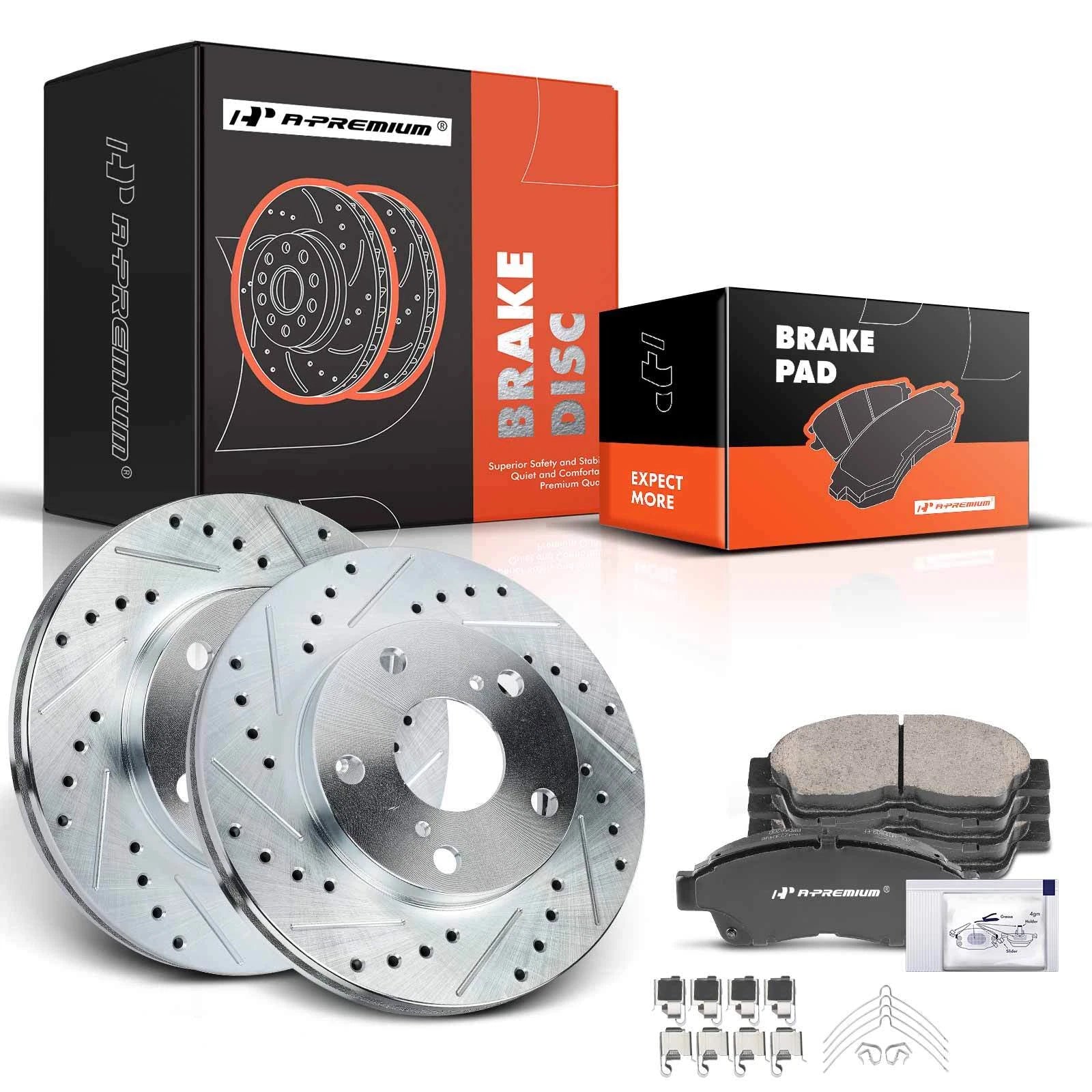 Front Drilled Brake Rotors and Ceramic Pads for Toyota Camry (1992–2001)
