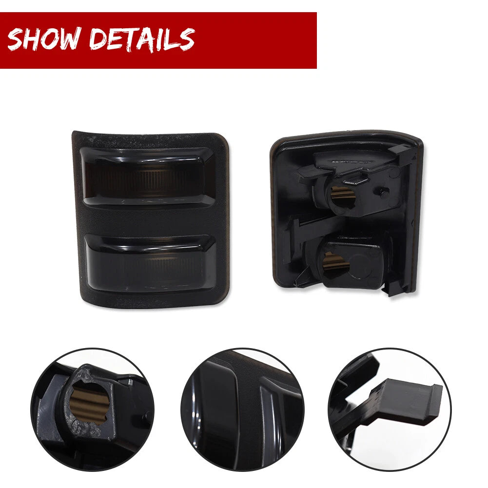 Smoke Lens Side Mirror Marker Signal Light Housings for Ford F250 F350 F450 F550