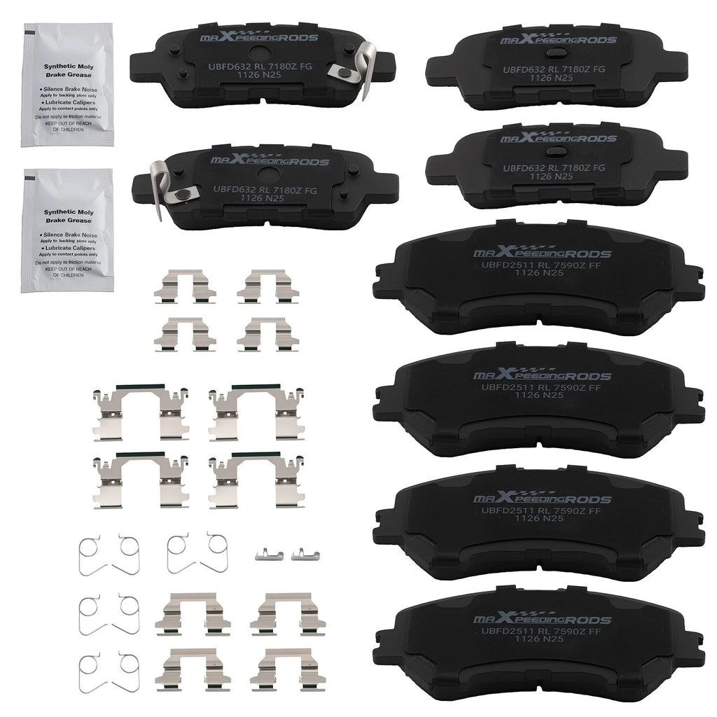 Front & Rear Ceramic Brake Pads for Nissan Qashqai/Rogue (2014–2019)