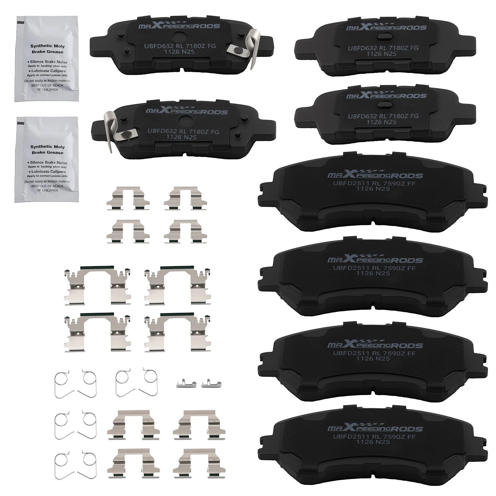 Front & Rear Ceramic Brake Pads for Nissan Qashqai/Rogue (2014–2019)