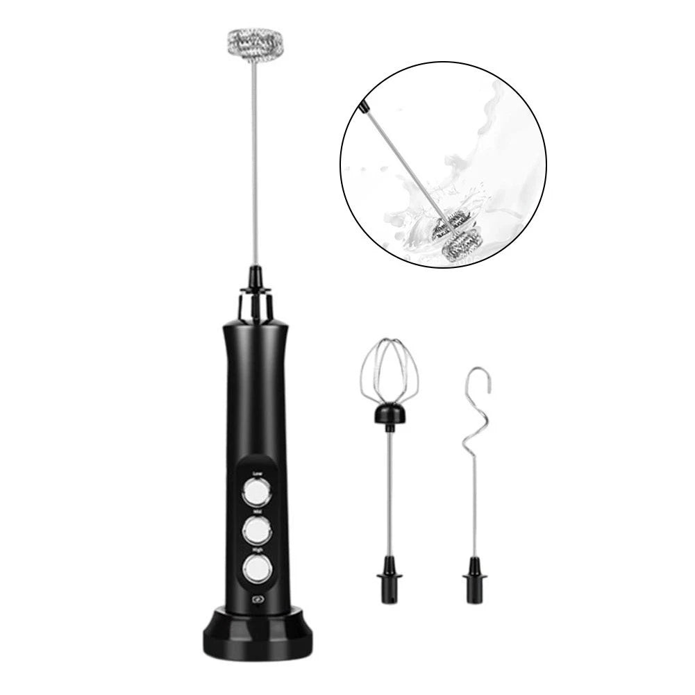 Electric Whisk for Creamy Milk Foam (USB Powered, Adjustable Speeds)