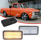 Clear Amber LED Side Marker Lights for Chevy C10 GMC C15 C25 (1968–1972)