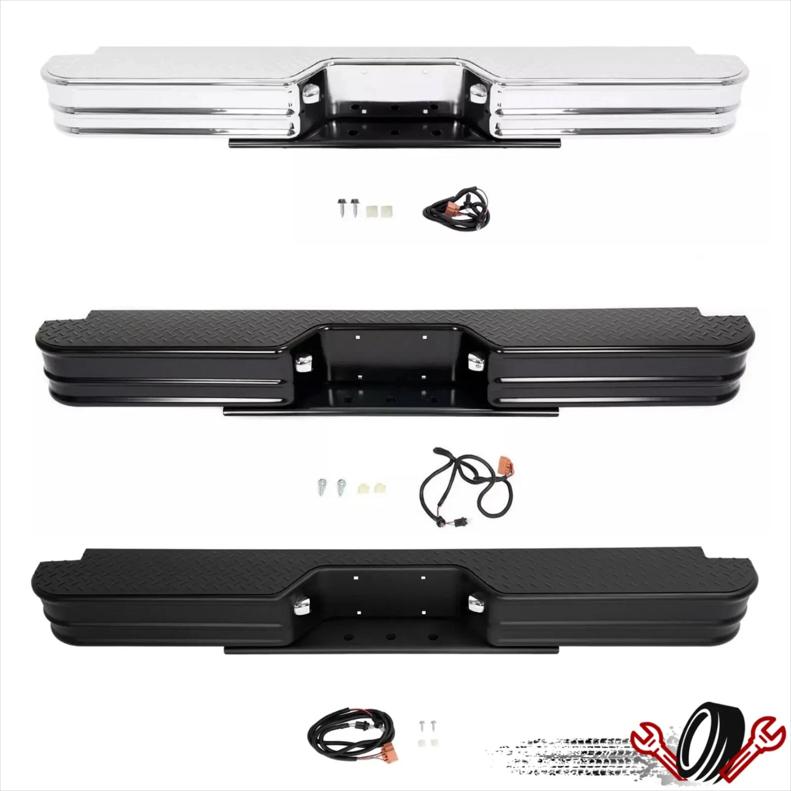 Rear Step Bumper Assembly for Ford F-150 F-250 Bronco (Universal)