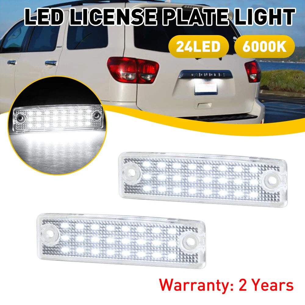 2X LED License Plate Light for Toyota 4Runner (1996–2022) & Sequoia (2001–2022)