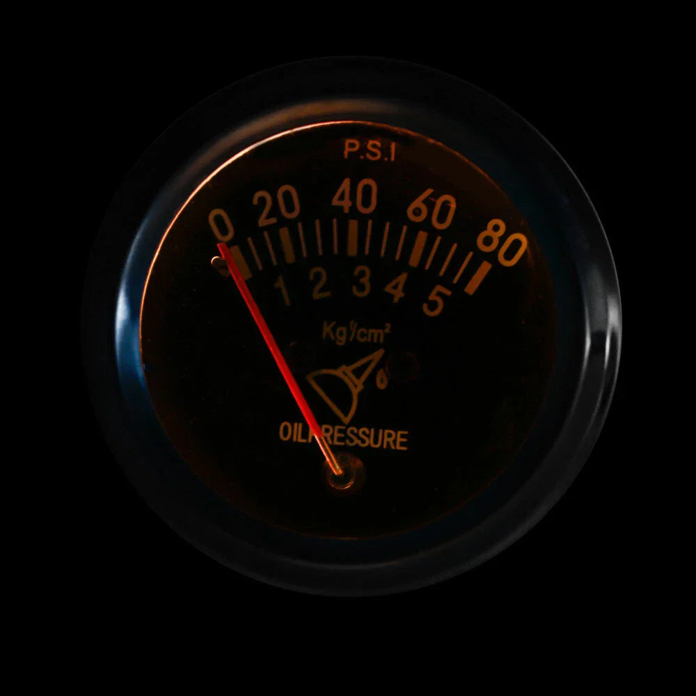 2" 52mm Mechanical Oil Pressure Gauge for Car SUV 0-80 PSI (Universal)