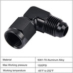 2x 6/8/10/12AN Female to Male Bulkhead Flare Adapter Swivel Hose Fitting 90°