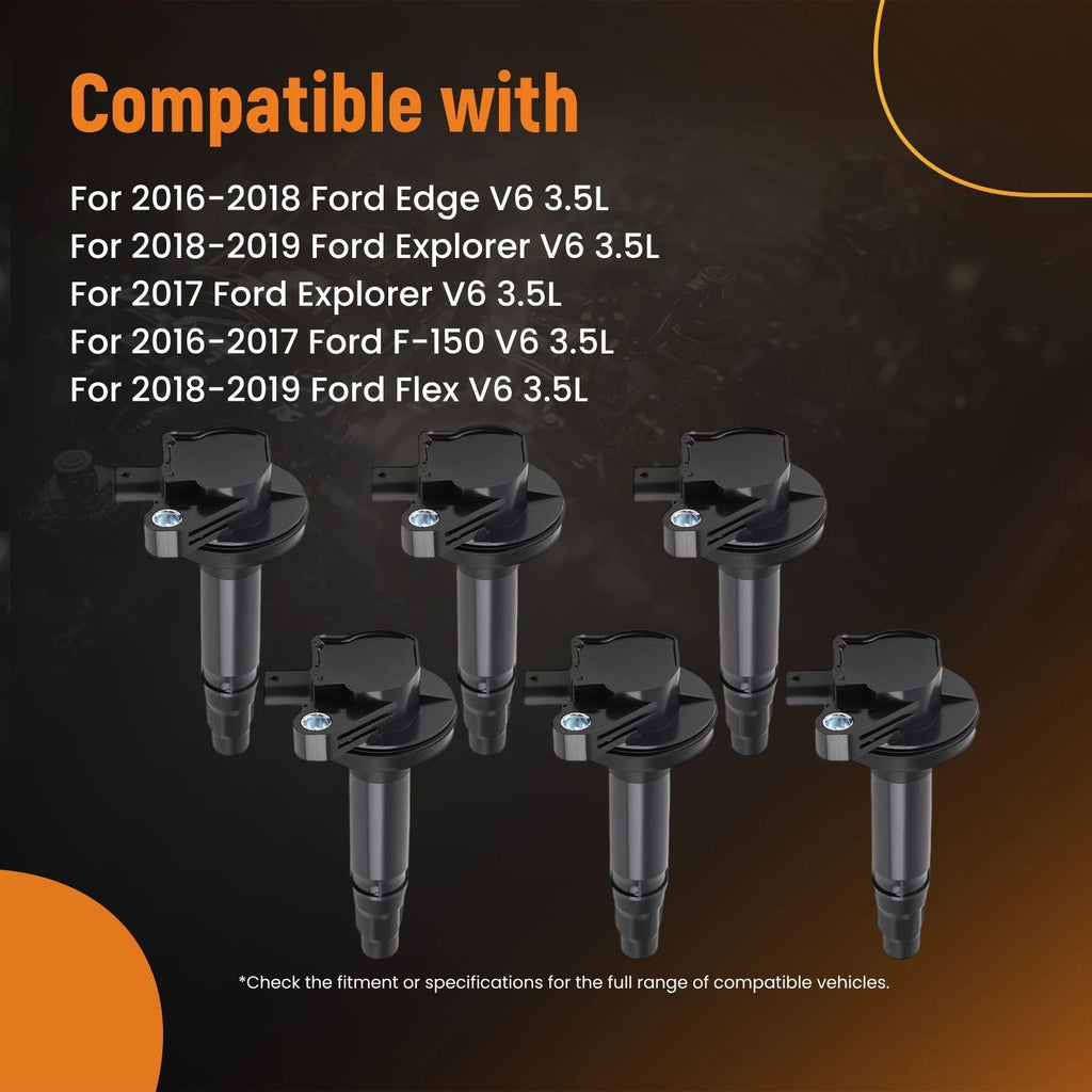 6x Ignition Coil Pack for Ford Edge Explorer Transit (2016-2019)