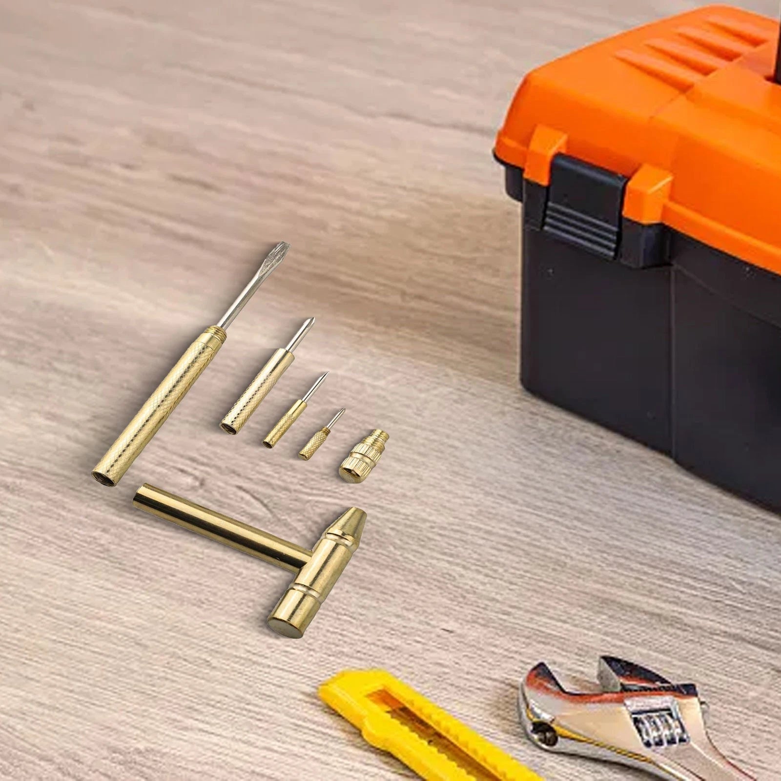 Compact Brass Hammer and Screwdriver Set for Watch Repair (No Year)