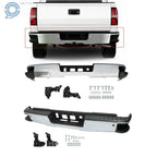 Steel Chrome Rear Bumper Assembly for Chevy Silverado/GMC Sierra 1500 (2014–2018)