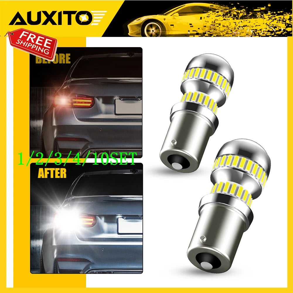 2X LED 54W 1156 White Rear Turn Signal Bulbs for