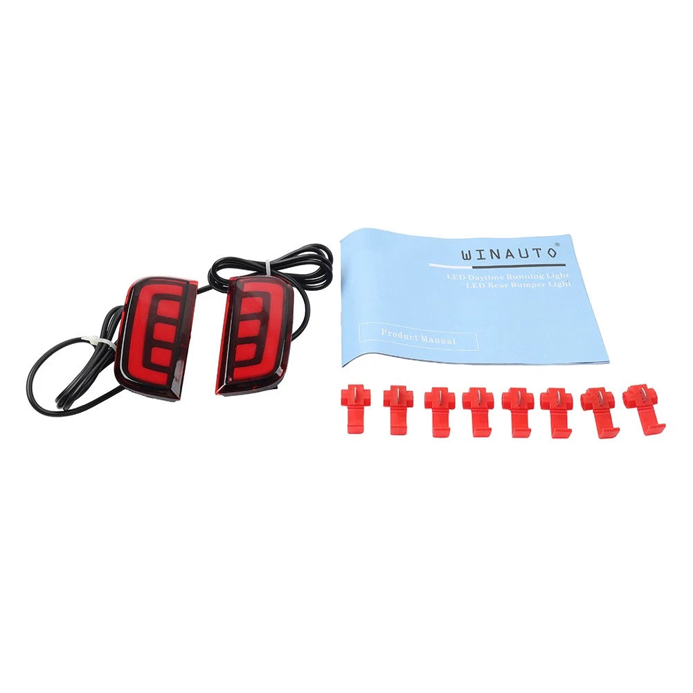 2X Red Rear Bumper Reflector Tail Lights for Honda Civic (2016–2021)