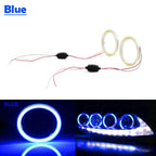 70MM LED Halo Ring Fog Headlights for Universal Car 12V