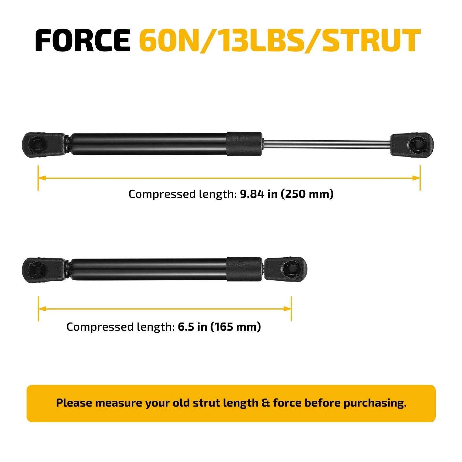 2PCS Lift Supports Shock Struts for Universal Applications (Extended 9.84in)