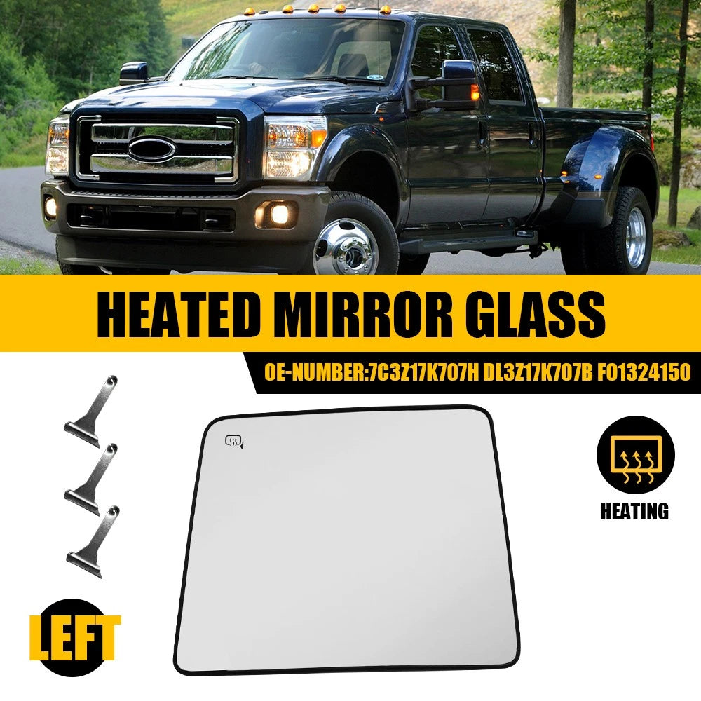 Heated Driver Side Left Upper Mirror Glass FO1324150 for Ford Super Duty (2008–2016)