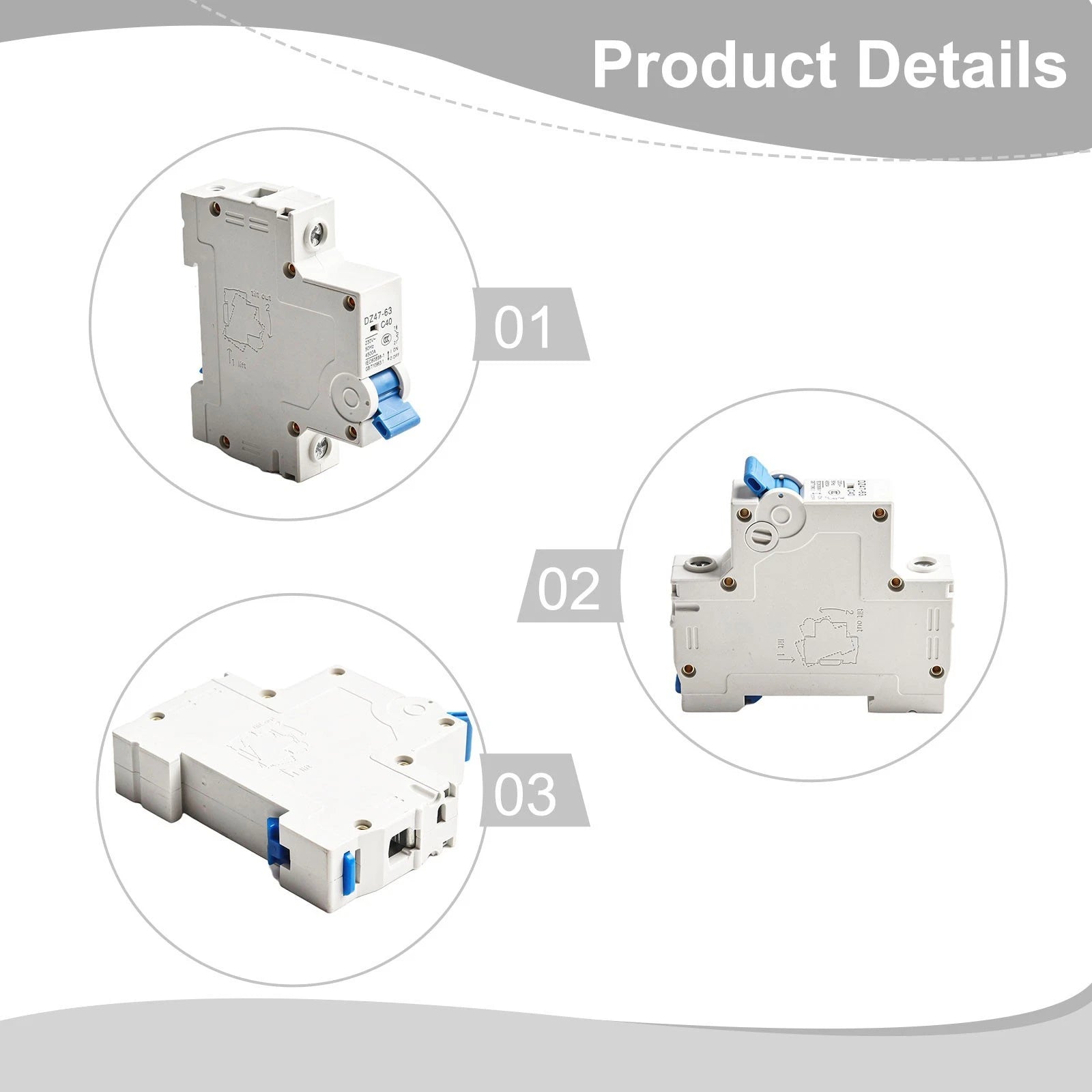Miniature Circuit Breaker DZ47-63 1 Pole 40A C40 C Curve for
