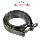 2X V-Band Flange & Clamp Kit for Turbo Exhaust Downpipes (Fits Various Models)