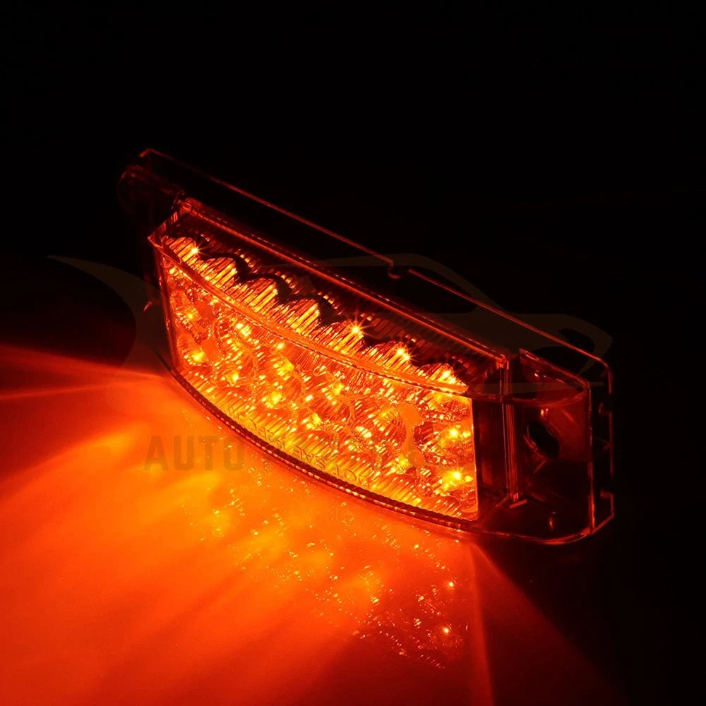 2X 6" Clear Lens Amber LED Side Marker for Universal Truck Trailer