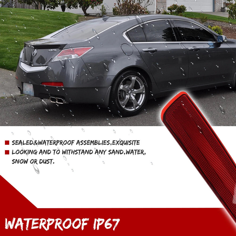 2X Red Lens Rear Bumper Reflector Lights for Acura TL (2009–2011)