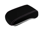 Console Lid Armrest Cover for Mitsubishi Lancer (2008–2016) Carbon Fiber Pink Stitch