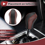 1 Pc Gear Shift Knob Cover for Nissan Maxima (2016–2023) Brown Faux Leather