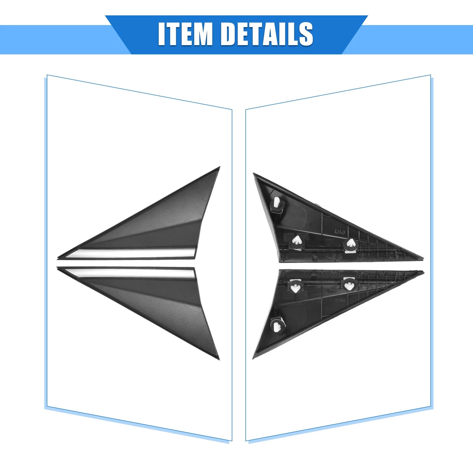 2X Mirror Corner Triangle Fender for Hyundai Elantra (2014–2016)