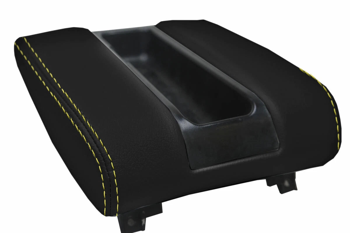 Center Console Lid Armrest Leather Cover for BMW E39 (1997–2003) Yellow Stitch